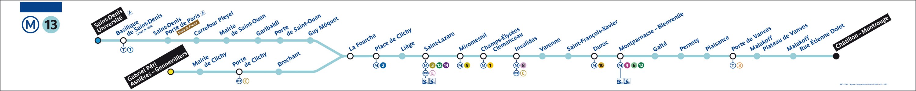 plan du mÃ©tro de paris ligne 13 le site de tous les plans