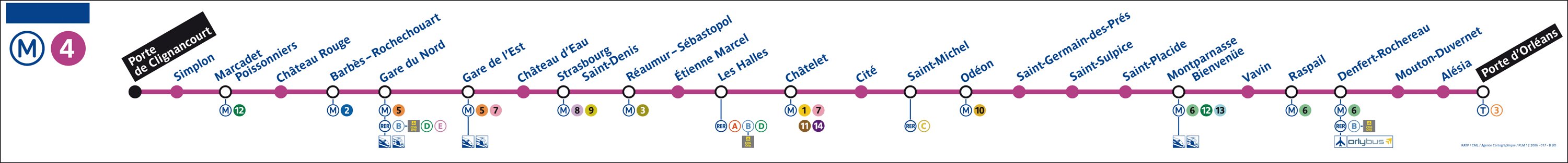 plan du mÃ©tro de paris ligne 4 le site de tous les plans